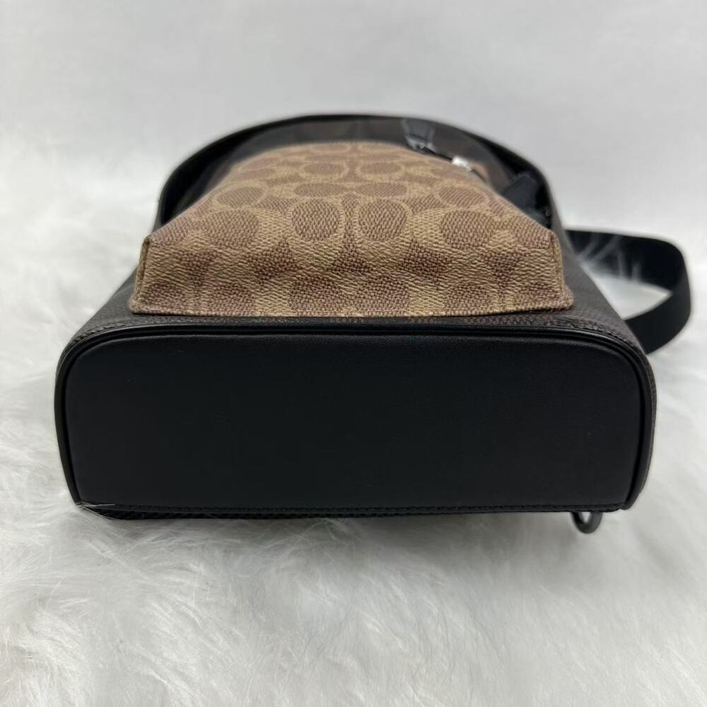 COACH Men's West Pack In Blocked Signature Canvas Walnut / Tan CAB60 NWT - Picture 9 of 9